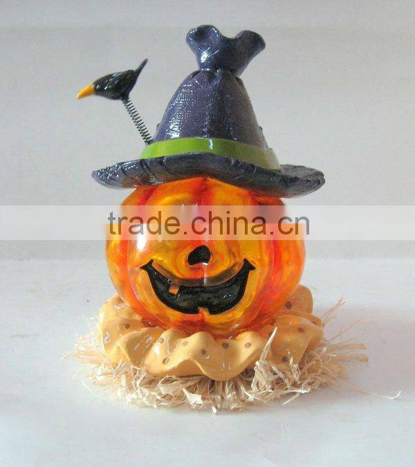 Polyresin halloween pumpkin solar light decorations craft