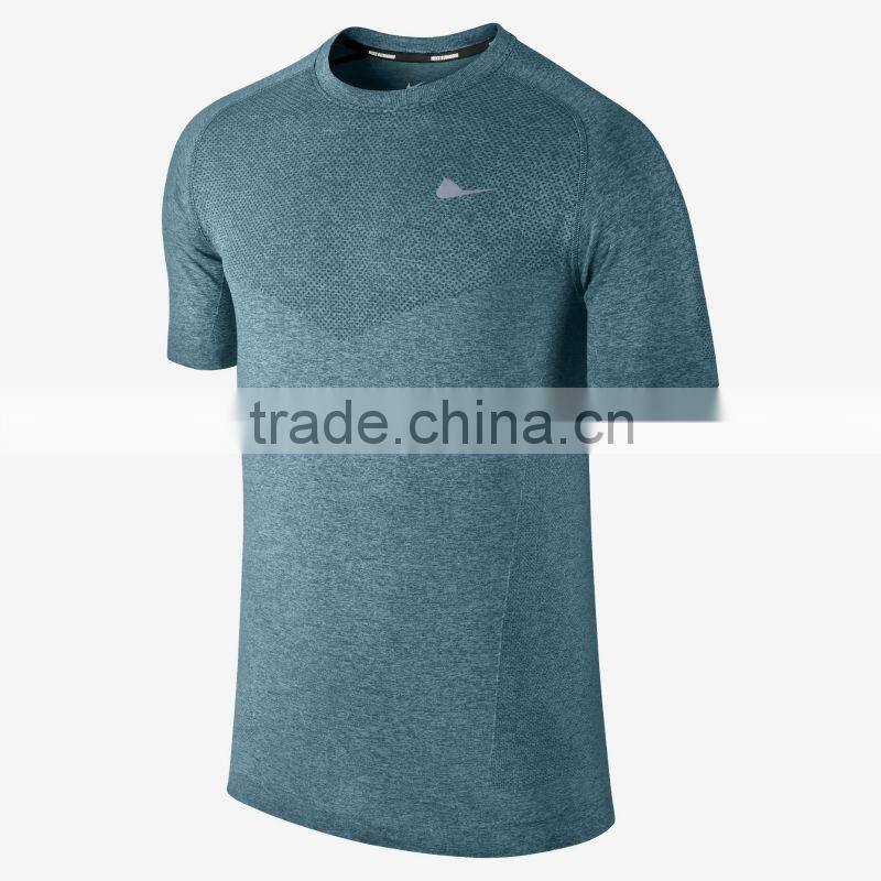 2015 New Arrival Dri Fit T-Shirts 47% Polyamide 53% CoolMax 3D Seamless Running T Shirts