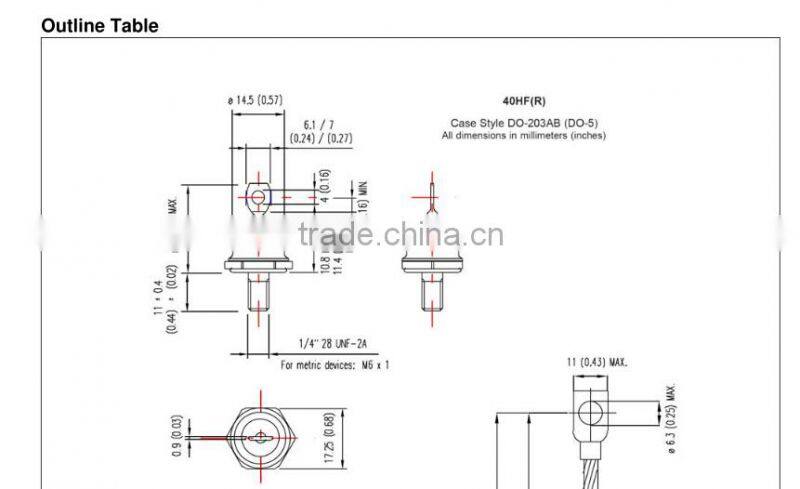 high voltage bolt nut diode 10f cl04-12