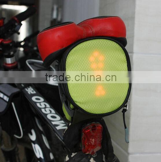 Newest design LED indicator light waterproof bag bike saddle bag