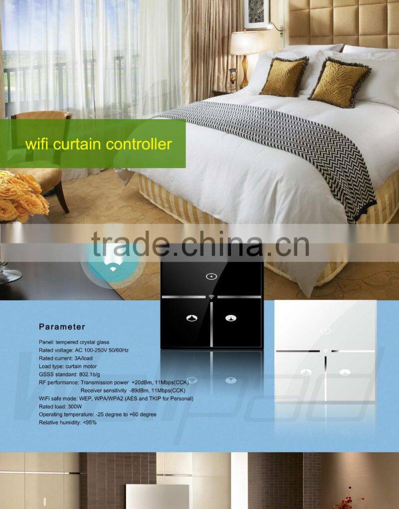 Hot Sales Wallpad White Glass LED 110~250V Wireless 3 Gang Wifi Electrical Power Remote Control Speed Rotary Fan Wall Switch