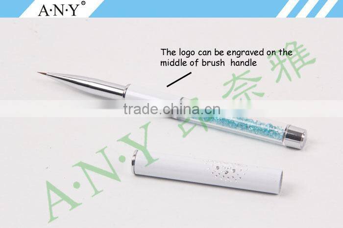 ANY Nail Art Plastic Acrylic Handle Pure Sable Nail Acrylic Brush Natural Hair