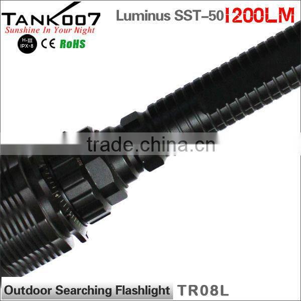 Tank007 most powerful 1000 lumen rechargeable police flashlight torch TR08L