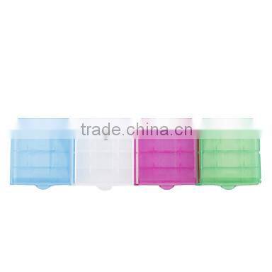 colorful Plastic Case Plastic Transparent 4 x 14500/AA Battery Case