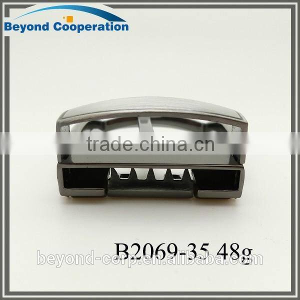 35mm brush gun metal nickel-free whole brushed clip-clasp belt buckle