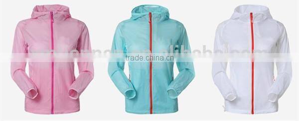 2015 Woman Light Windproof Skin Running Coat Jacket