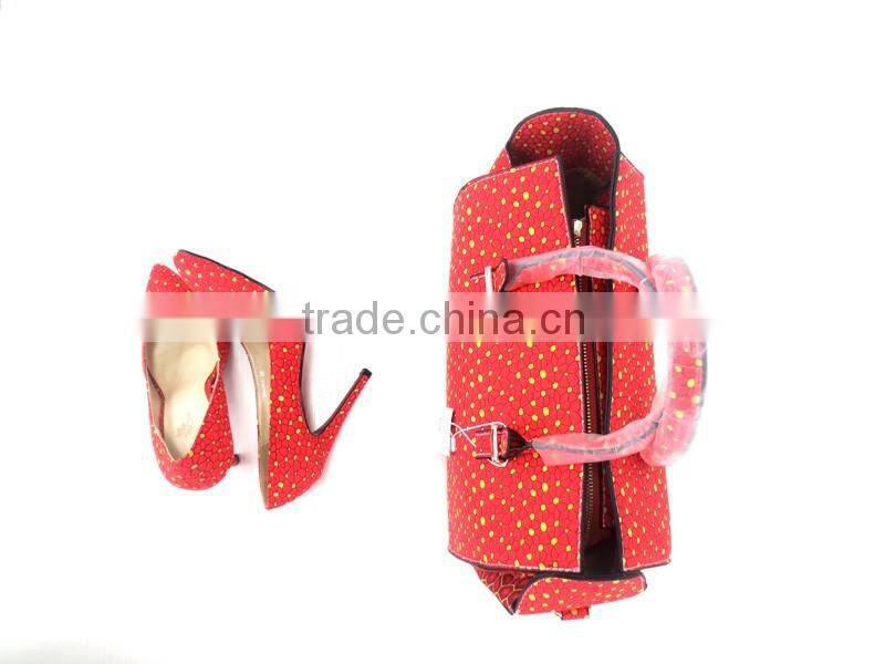 2016 Wholesale Ankara Wax High heel Shoes/african Wax Shoes And Bags