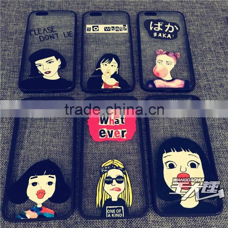 Fashion Couple Case TPU Bumper with Plastic Back Case For iPhone 6