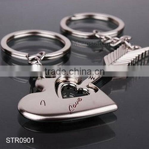 Hot Selling Broken Heart Shaped Metal Key Ring Chain