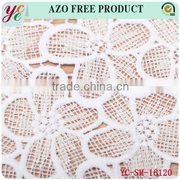 New fashion comfortable patterns fancy embroidery fabric lace chamical embroidery