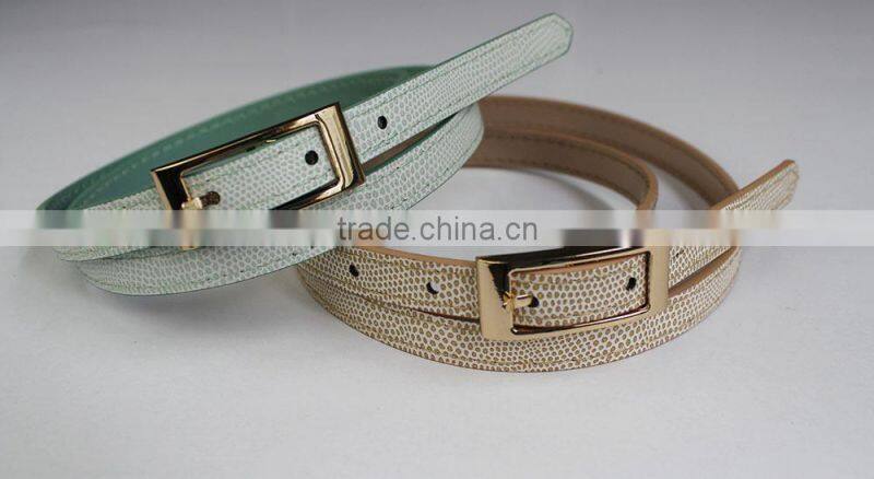 New style Lady leather belts leather belts with alloy buckle PU skinny belts