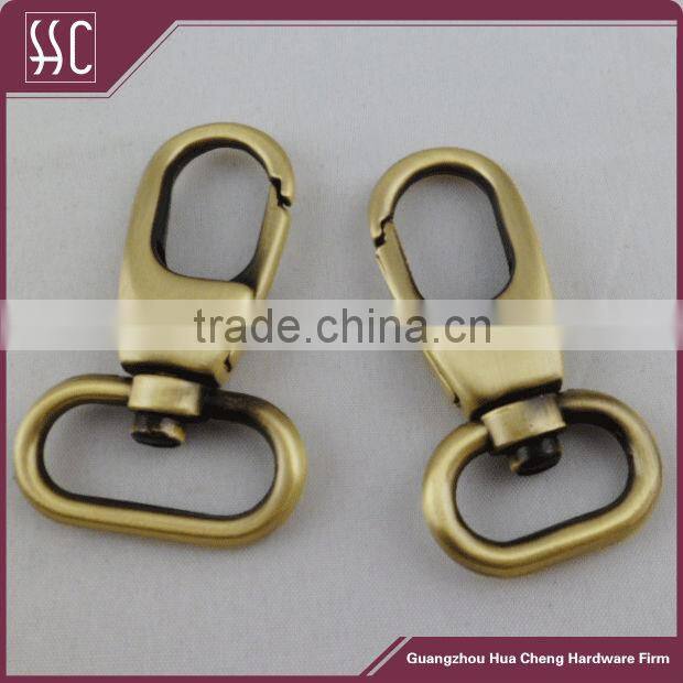 Guangzhou zinc alloy antique brass metal swivel snap hook