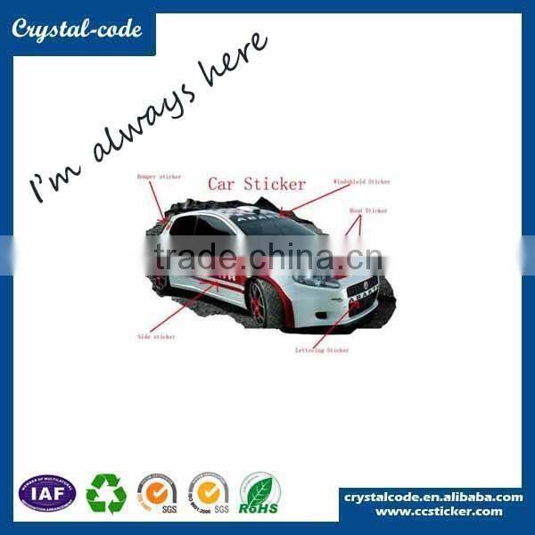 Custom transparent car pvc paper sticker label