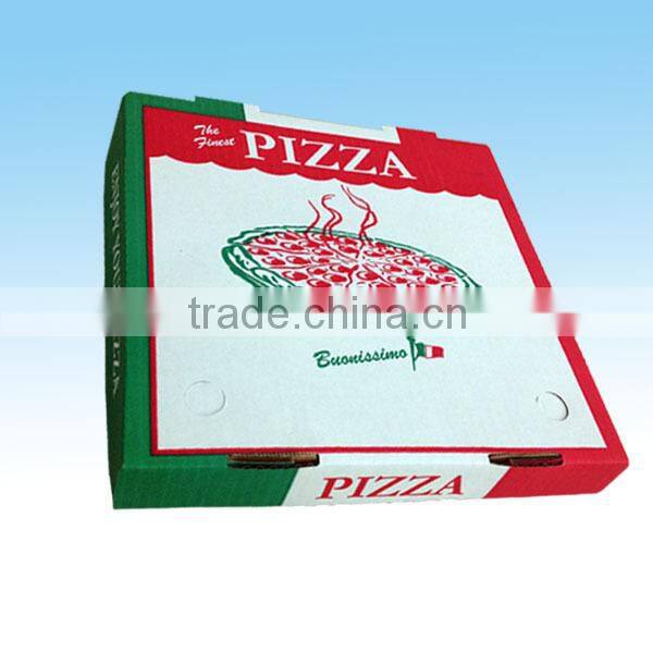 white corrugated cardboard pizza box with any design and size