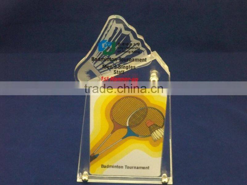 Custom table tennis/ Badminton award trophy for wholesale