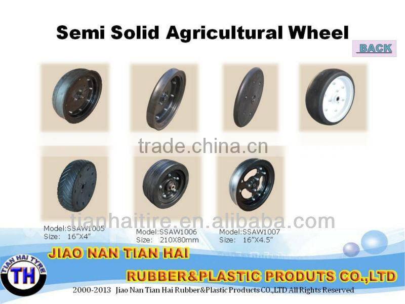 13x5.00-6 inch flat free rubber tire with rib tread for zero turn mower