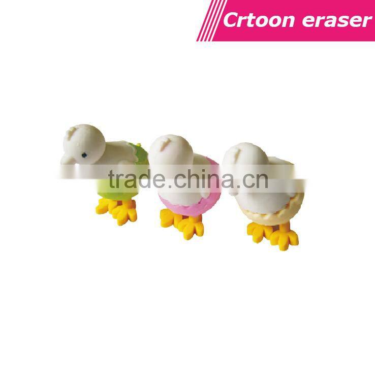 3D chicks born cute and eraser for kids/rubber 3d animal erasers