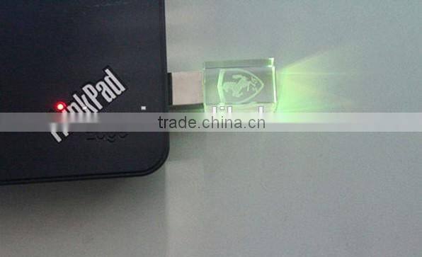 Led light crystal usb logo customized