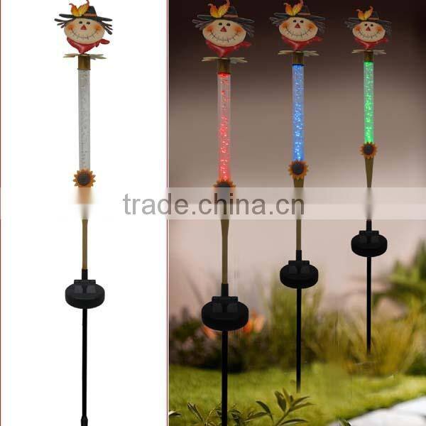 Harvest festival decorations pumpkin crystal metal garden stakes for Harvest ornaments