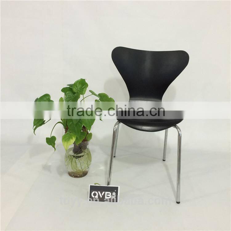 TDC-173 QVB JIANDE TONGDA BENTWOOD BEECH VENEER stackable METAL CHROME PLATED ARMREST OFFICE CHAIR