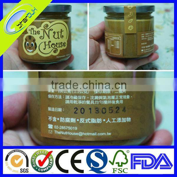 Water proof wine bottles Bopp labels