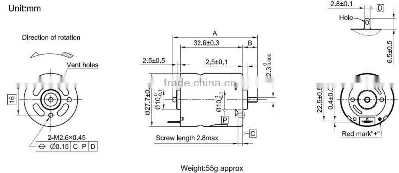Toy gun motor RS-360SHV,micro motor carbon brush, child toy motors