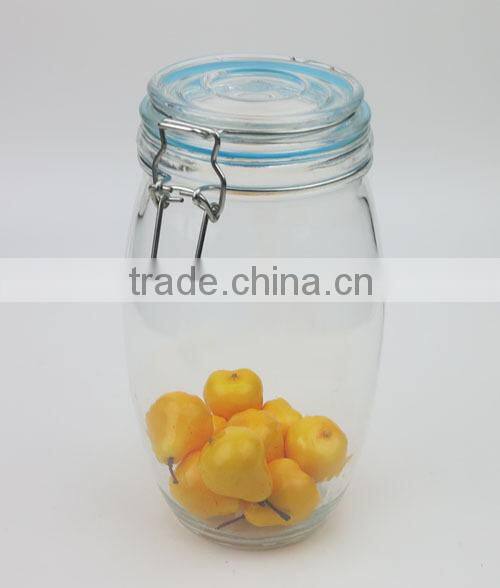 1300ml Canned Food Used Glass Jar with Metal Clip and Silicon Ring