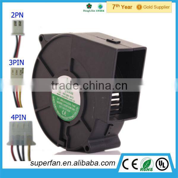 High speed dc 97mm 12v fan blower , exhaust fan blower