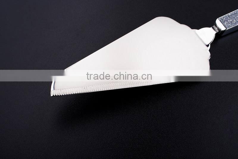 stainless steel wedding cake knife server set with zinc alloy handle