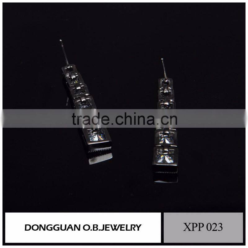 Brass fashion stud earrings, women earrings,diamond earrings fashion jewelry 2016