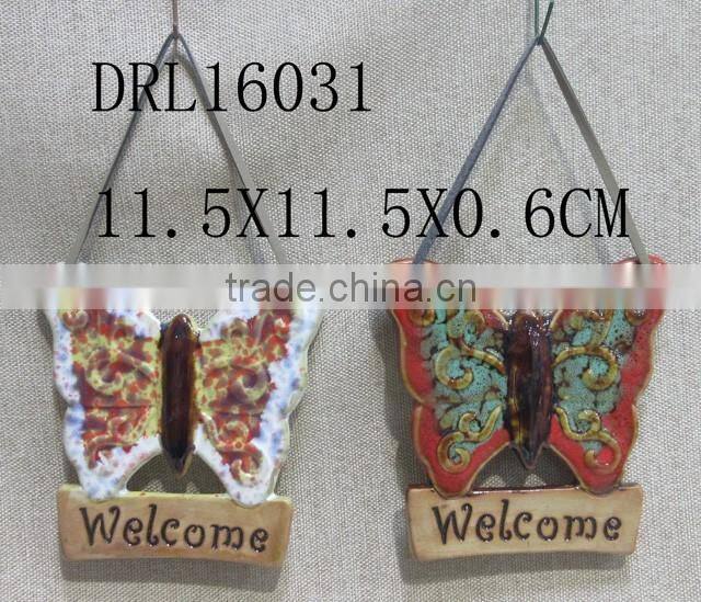 decorative Outdoor Ceramic butterfly wall art plaques