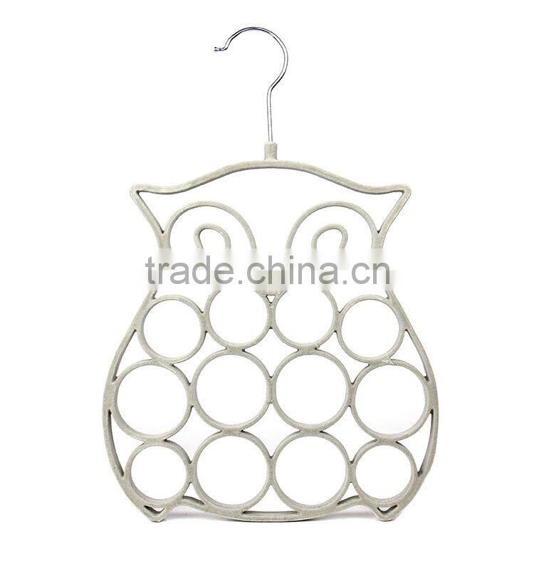 Velvet Flocked Scarf Tie Hanger Oraganizer, Owl Style