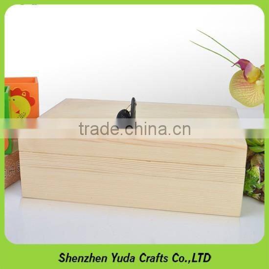 Shenzhen Yuda manufacture MDF box crafts wooden locking storage box