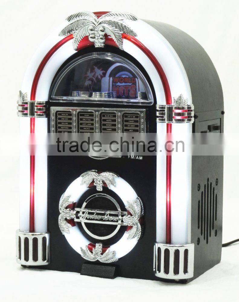 Desktop jukebox speaker with Bluetooth FM Radio for christmas gift / birthday gift / father's day gift / music gift