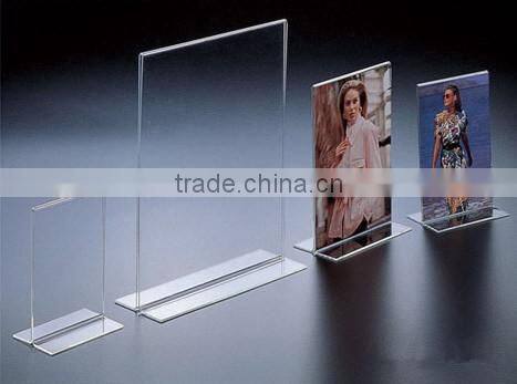 Clear Acrylic Slant Back Ad / Sign Holder, Plastic Slanted Picture / Photo Frame