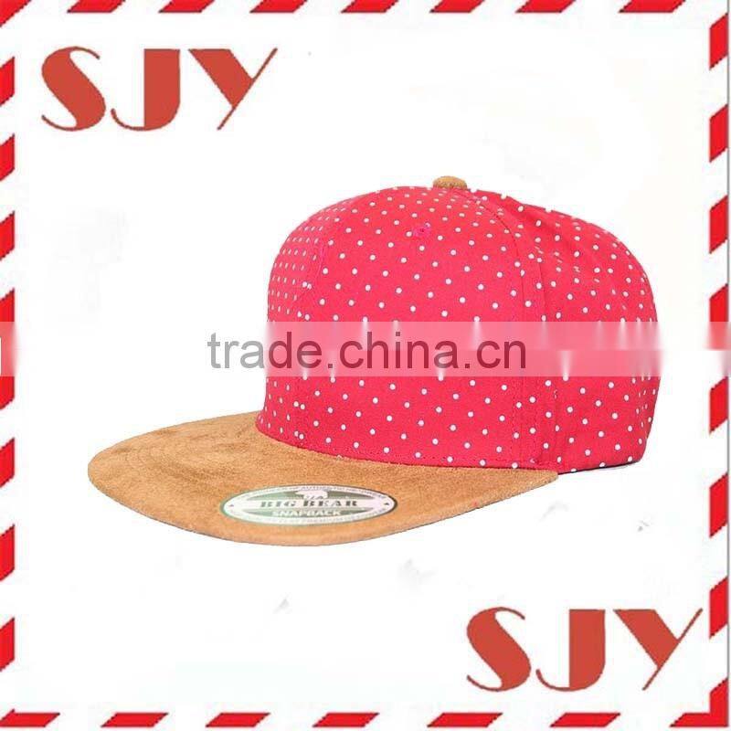 Custom All Over Print Dot 5 Panel Hat With Suede Brim