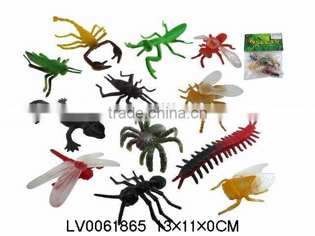 Simulation plastic mini toy animal beetle insect toy 12 IN 1