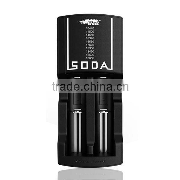 Hot selling efest soda charger fast 2 slots charger pk efest pro c2 charger