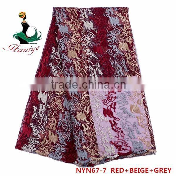 2016 Haniye Wholesale fashion tulle lace french lace/african tulle lace fabric/NYN67