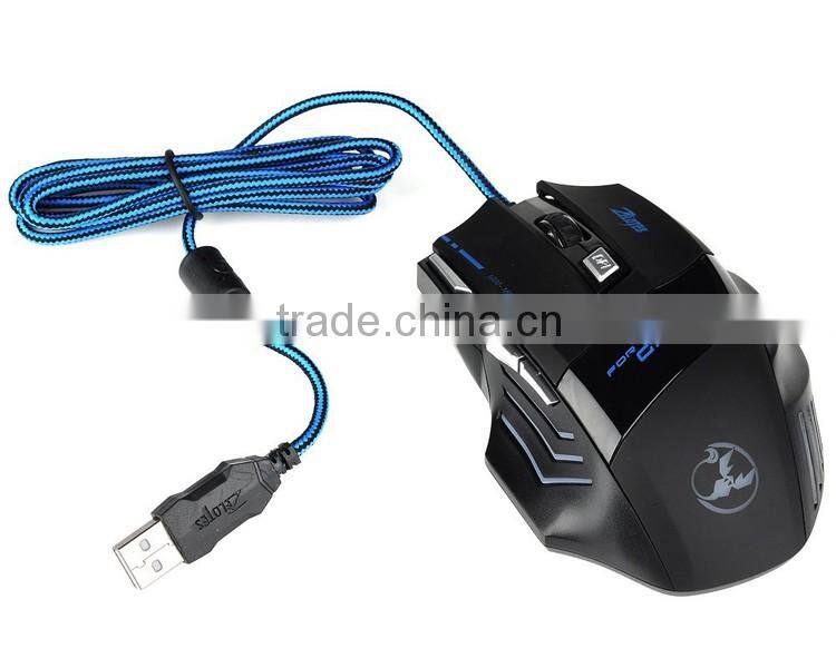 Zelotes 5500 DPI 7 Button LED Optical USB for Wired Gaming Mouse Mice