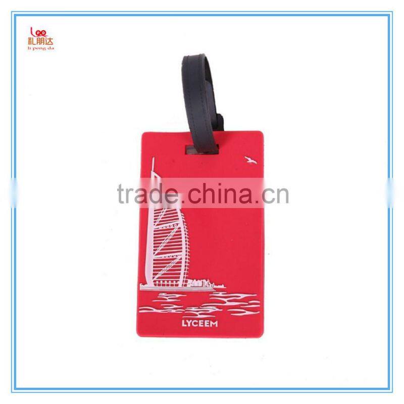 2D/3D logo silicone luggage tag, special design shape silicone rubber luggage tag for travel