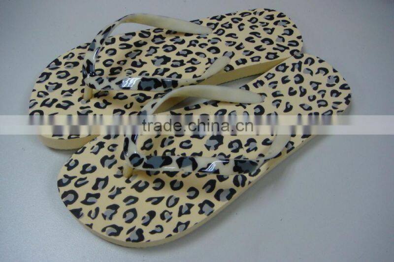 ladies fashion fancy leppard strap beach slippers beach summer slippers