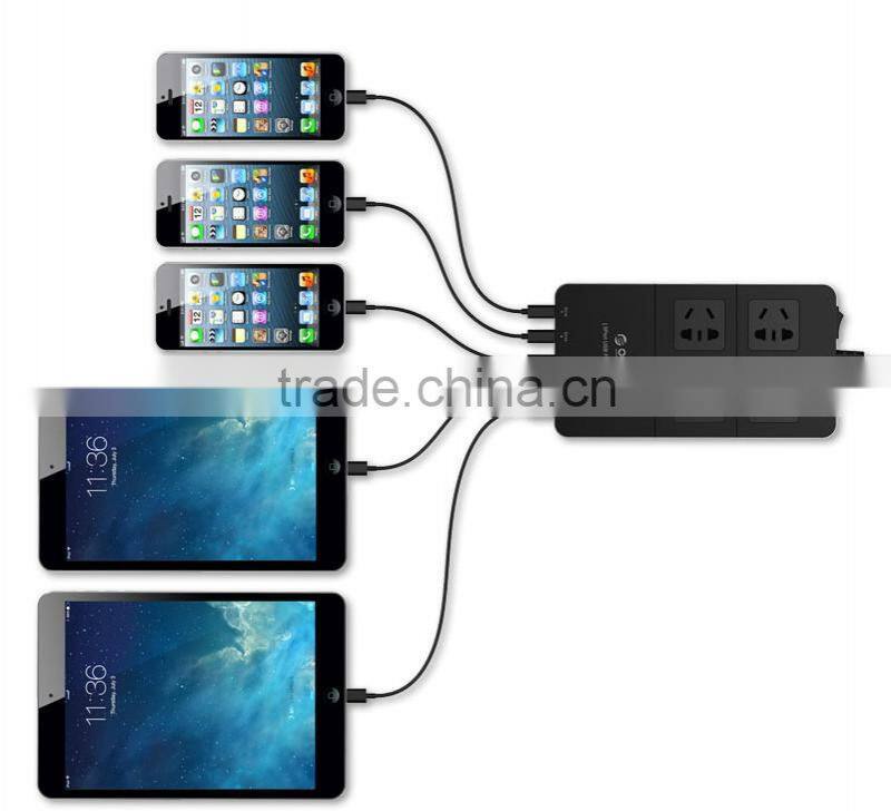 white super speed EU type 6 USB charging ports power strip for Tablet PC / iPhone