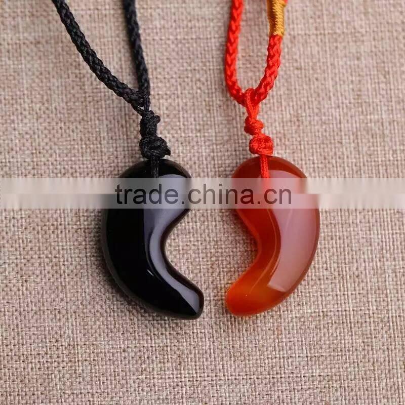 Crescent moon crystal pendulum ornament for sale