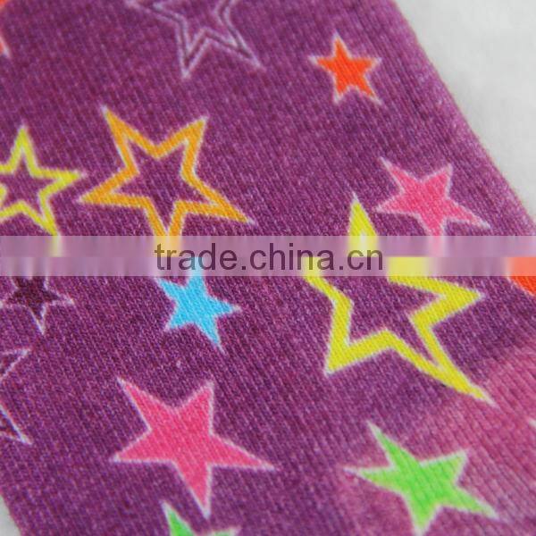 GSM-179 Fashion high quality star desifn cotton seamless printing socks with half terry socks