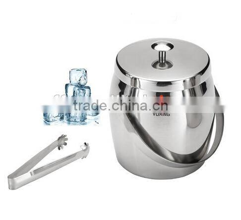Straight stainless steel Wine Cooler Bottle Chiller Ice Bucket