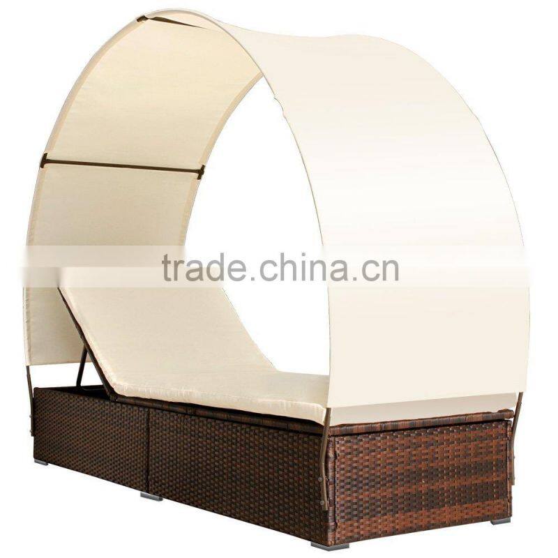 Vietnam poly rattan furniture, sunbed, round sunbed, garden furniture