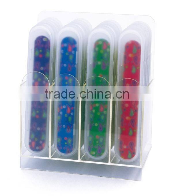 Cheap beauty care personalized abrasive nail file with display case
