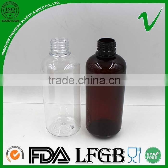 16oz PET boston round empty plastic beverage bottle with LOGO