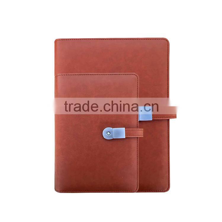 Wholesale A5 Size High Quality PU Leather Notebook with USB Flash Drive
